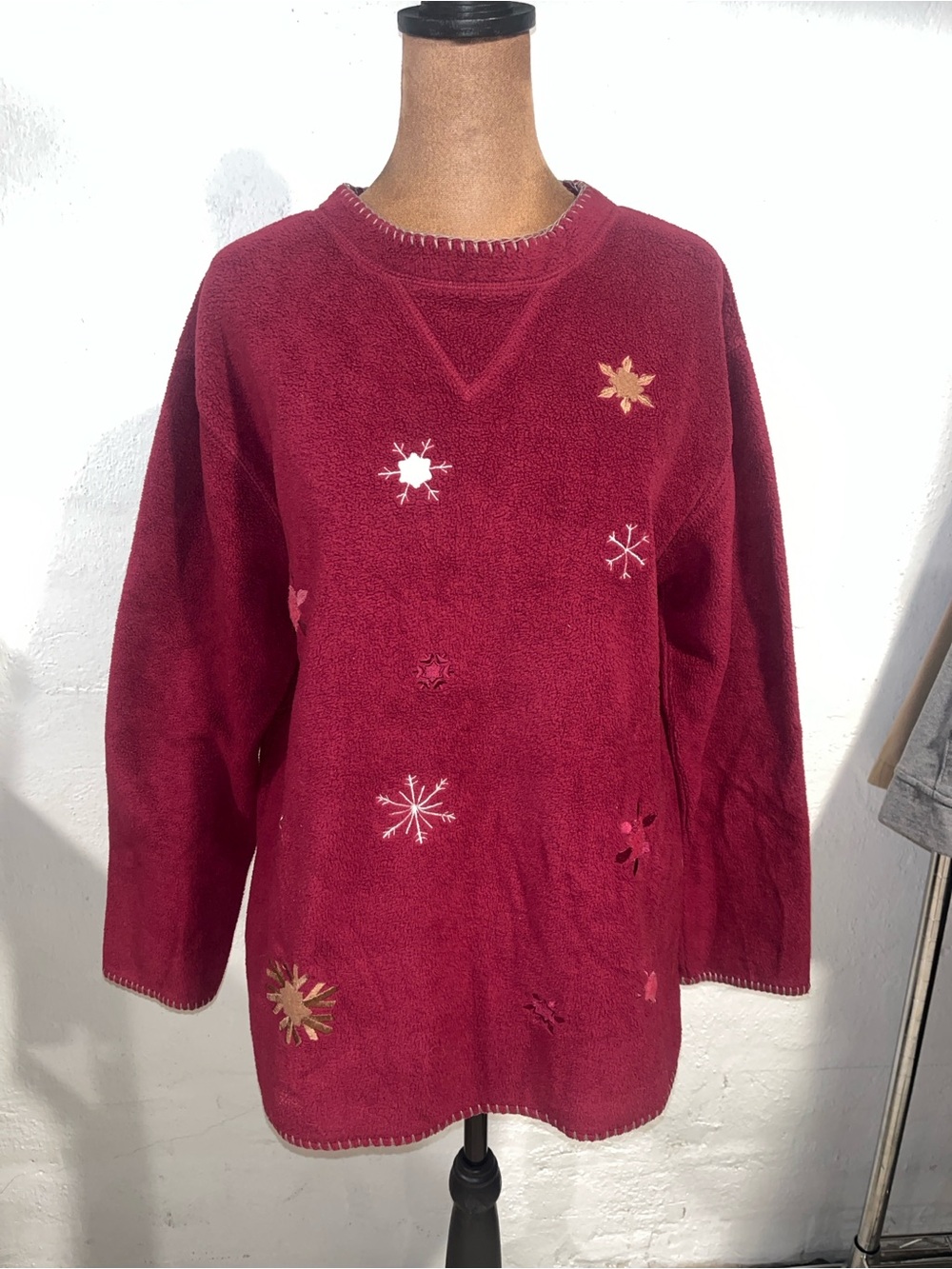 Bobbie Brooks Maroon Snowflake Sweatshirt